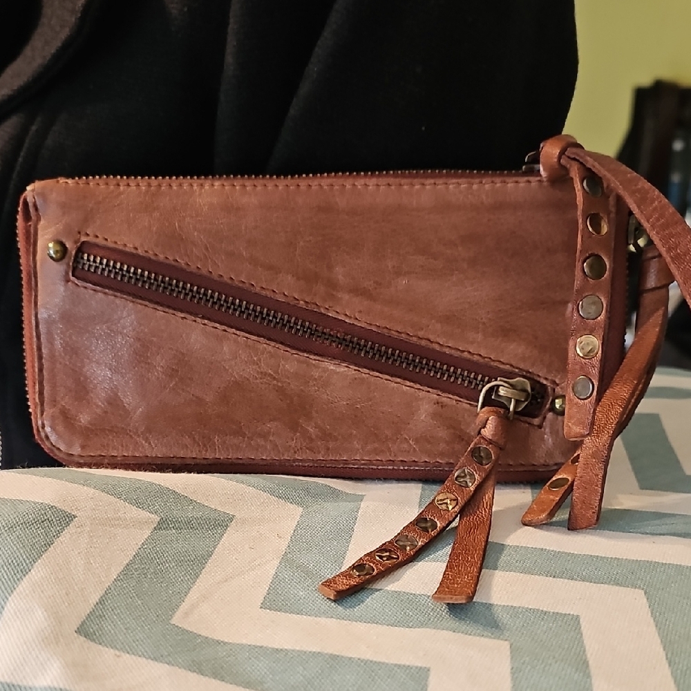 We The Free 100% Goat Leather Studded Leather Wristlet